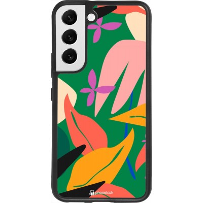 Hülle Samsung Galaxy S22 - Silikon schwarz Abstract Jungle