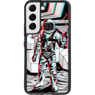 Hülle Samsung Galaxy S22 - Silikon schwarz Anaglyph Astronaut