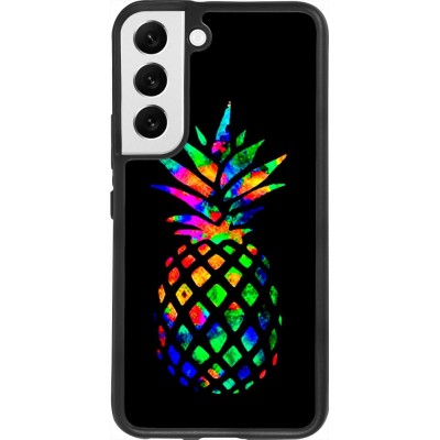 Hülle Samsung Galaxy S22 - Silikon schwarz Ananas Multi-colors