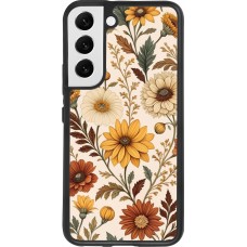 Samsung Galaxy S22 Case Hülle - Silikon schwarz Autumn 25 Flower pattern