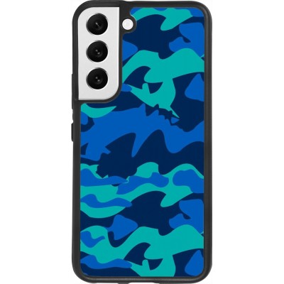Hülle Samsung Galaxy S22 - Silikon schwarz Camo Blue