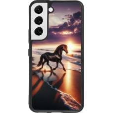 Samsung Galaxy S22 Case Hülle - Silikon schwarz Pferd majestätisch Strand