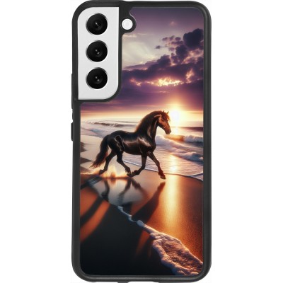 Samsung Galaxy S22 Case Hülle - Silikon schwarz Pferd majestätisch Strand