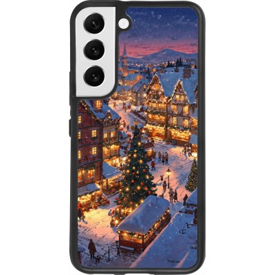 Samsung Galaxy S22 Case Hülle - Silikon schwarz Christmas 25 Xmas Village