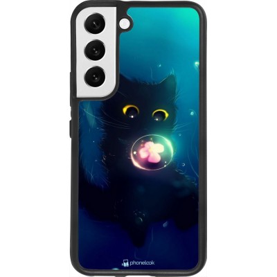 Hülle Samsung Galaxy S22 - Silikon schwarz Cute Cat Bubble