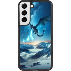 Samsung Galaxy S22 Case Hülle - Silikon schwarz Drache nächtliche Berg