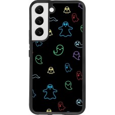 Samsung Galaxy S22 Case Hülle - Silikon schwarz Halloween 2024 colorful ghosts