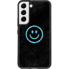 Samsung Galaxy S22 Case Hülle - Silikon schwarz Happy smiley irisirt
