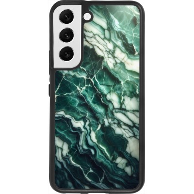 Samsung Galaxy S22 Case Hülle - Silikon schwarz Majestätischer grüner Marmor