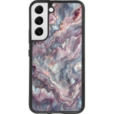Samsung Galaxy S22 Case Hülle - Silikon schwarz Violetter silberner Marmor