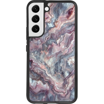Samsung Galaxy S22 Case Hülle - Silikon schwarz Violetter silberner Marmor