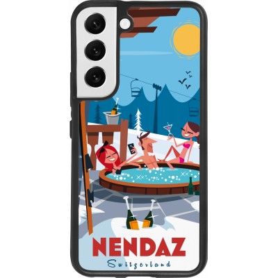 Samsung Galaxy S22 Case Hülle - Silikon schwarz Nendaz Mountain Jacuzzi