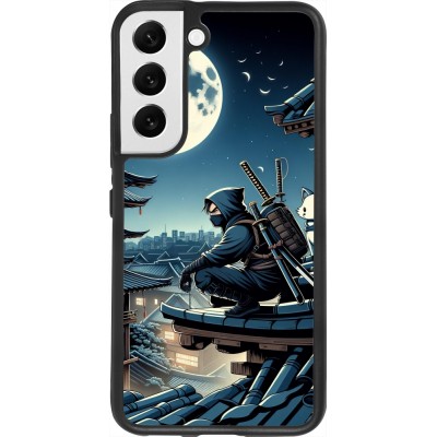 Samsung Galaxy S22 Case Hülle - Silikon schwarz Ninja unter dem Mond