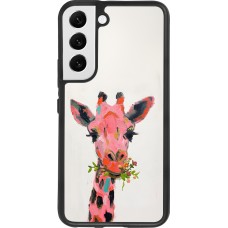 Samsung Galaxy S22 Case Hülle - Silikon schwarz Pink Girafe Paint