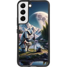 Samsung Galaxy S22 Case Hülle - Silikon schwarz Samurai Katana Mond