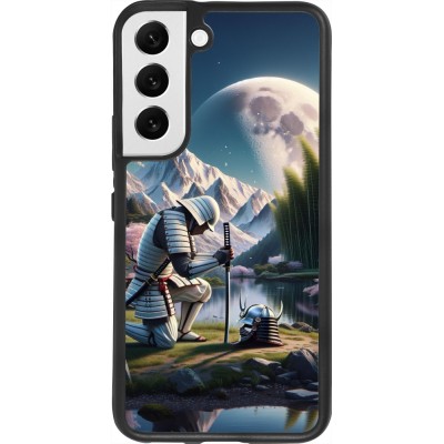 Samsung Galaxy S22 Case Hülle - Silikon schwarz Samurai Katana Mond