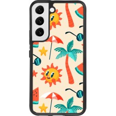 Samsung Galaxy S22 Case Hülle - Silikon schwarz Summer 2025 Pattern soleil