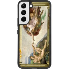 Samsung Galaxy S22 Case Hülle - Silikon schwarz Kunstbild - Die Erschaffung Adams - Michelangelo
