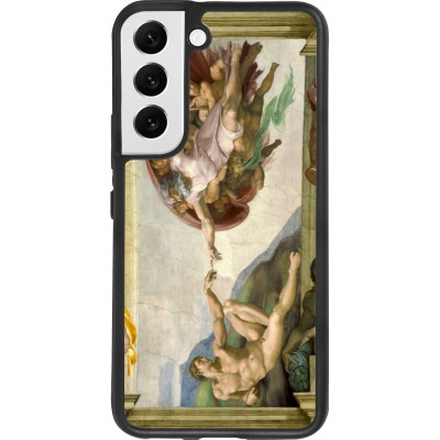 Samsung Galaxy S22 Case Hülle - Silikon schwarz Kunstbild - Die Erschaffung Adams - Michelangelo
