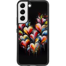 Samsung Galaxy S22 Case Hülle - Silikon schwarz Valentin 2024 Schwarzes Herz Abstrakt