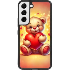 Samsung Galaxy S22 Case Hülle - Silikon schwarz Valentin 2024 Teddy Liebe