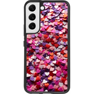 Samsung Galaxy S22 Case Hülle - Silikon schwarz Valentin 2025 Konfetti