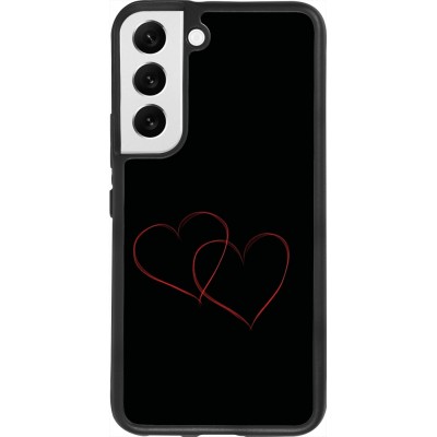 Samsung Galaxy S22 Case Hülle - Silikon schwarz Valentine 2023 attached heart