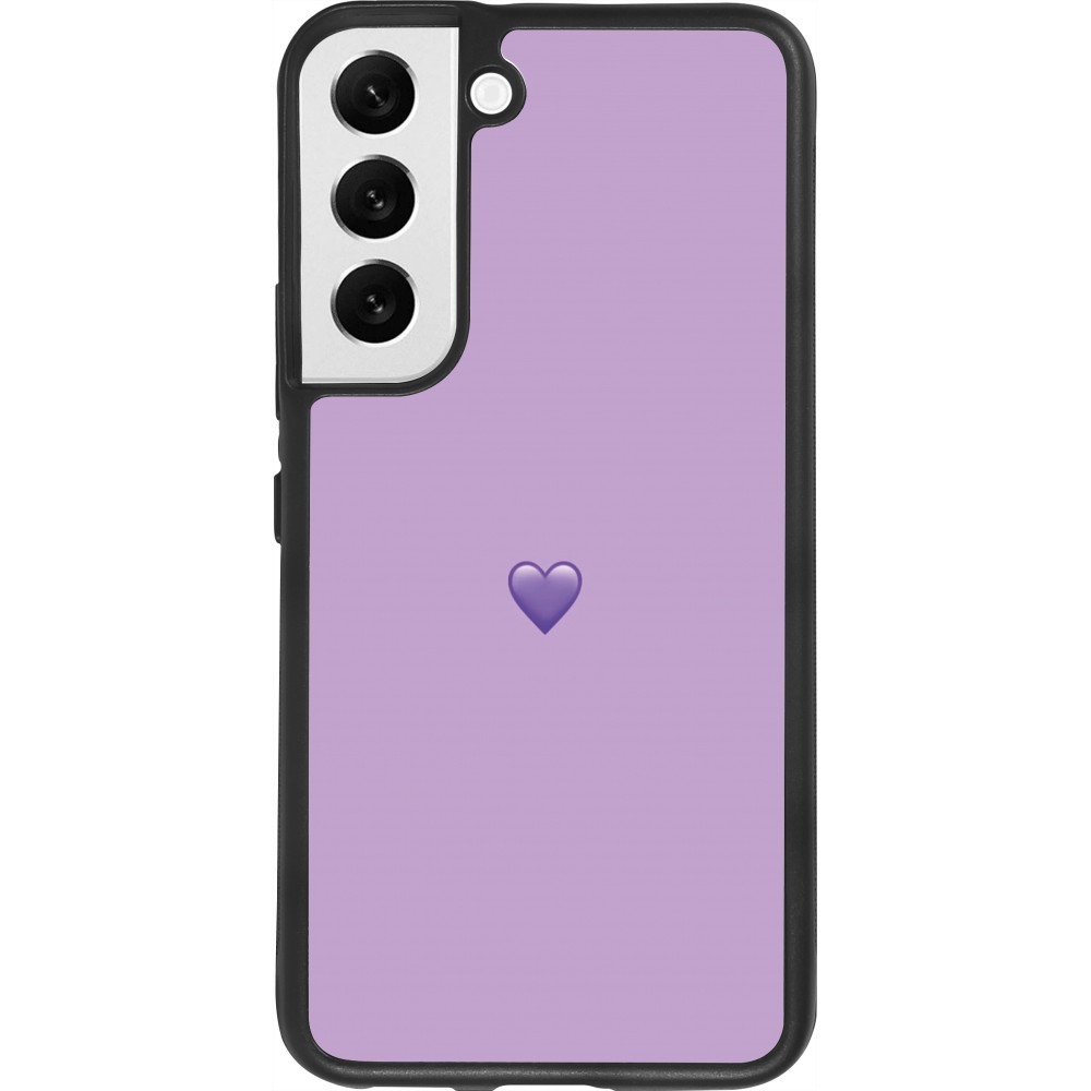 Samsung Galaxy S22 Case Hülle - Silikon schwarz Valentine 2023 purpule single heart