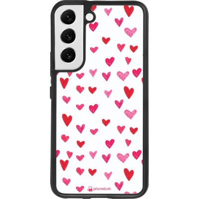 Hülle Samsung Galaxy S22 - Silikon schwarz Valentine 2022 Many pink hearts