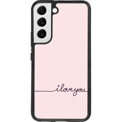 Samsung Galaxy S22 Case Hülle - Silikon schwarz Valentine 2023 i love you writing