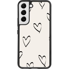 Samsung Galaxy S22 Case Hülle - Silikon schwarz Valentine 2023 minimalist hearts