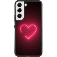 Samsung Galaxy S22 Case Hülle - Silikon schwarz Valentine 2023 single neon heart