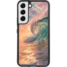 Samsung Galaxy S22 Case Hülle - Silikon schwarz Wave Sunset