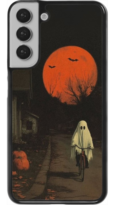 Samsung Galaxy S22+ Case Hülle - Halloween 2025 Ghost on a bicycle