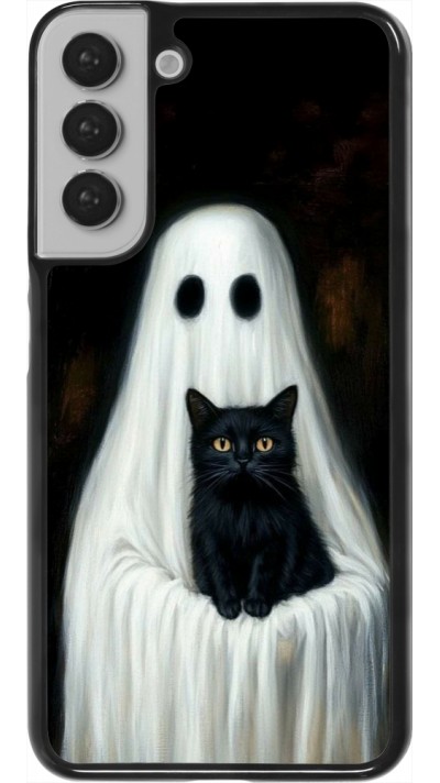 Samsung Galaxy S22+ Case Hülle - Halloween 2025 Ghost with black cat
