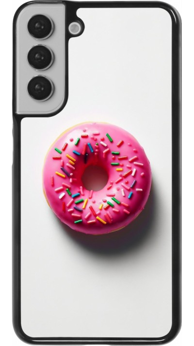 Samsung Galaxy S22+ Case Hülle - Weisser Hintergrund, pinker Donut