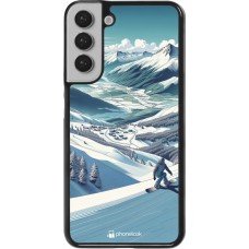 Samsung Galaxy S22+ Case Hülle - Snowboarder Berg