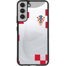 Samsung Galaxy S22+ Case Hülle - Silikon schwarz Kroatien 2022 personalisierbares Fussballtrikot