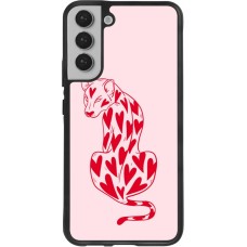 Samsung Galaxy S22+ Case Hülle - Silikon schwarz Leopard with hearts 2026