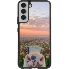 Samsung Galaxy S22+ Case Hülle - Silikon schwarz Cow with tulips Spring 2026
