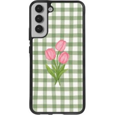 Samsung Galaxy S22+ Case Hülle - Silikon schwarz Green vichy tulips Spring 2026