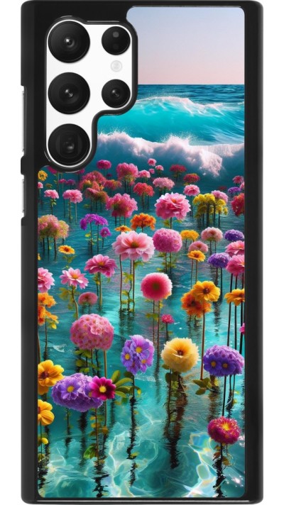 Samsung Galaxy S22 Ultra Case Hülle - Blumenmeer Wellen
