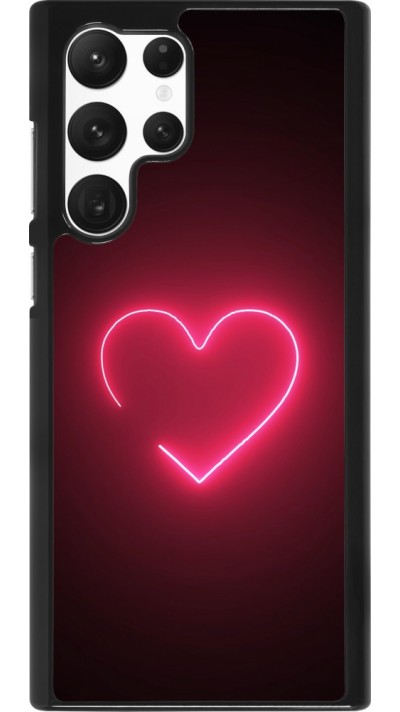 Samsung Galaxy S22 Ultra Case Hülle - Valentine 2023 single neon heart