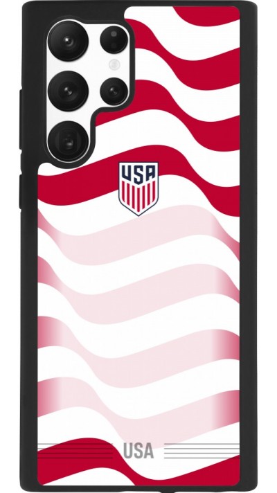 Coque Samsung Galaxy S22 Ultra - Silicone rigide noir Maillot de football États-Unis 2026 personnalisable