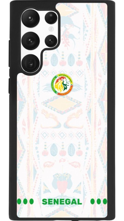 Coque Samsung Galaxy S22 Ultra - Silicone rigide noir Maillot de football Sénégal 2026 personnalisable