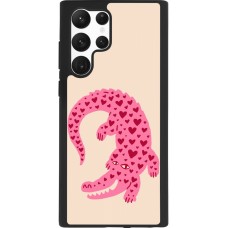 Samsung Galaxy S22 Ultra Case Hülle - Silikon schwarz Pink crocodile 2026