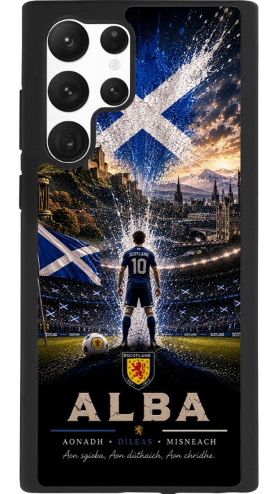 Coque Samsung Galaxy S22 Ultra - Silicone rigide noir Football Écosse splash 2026
