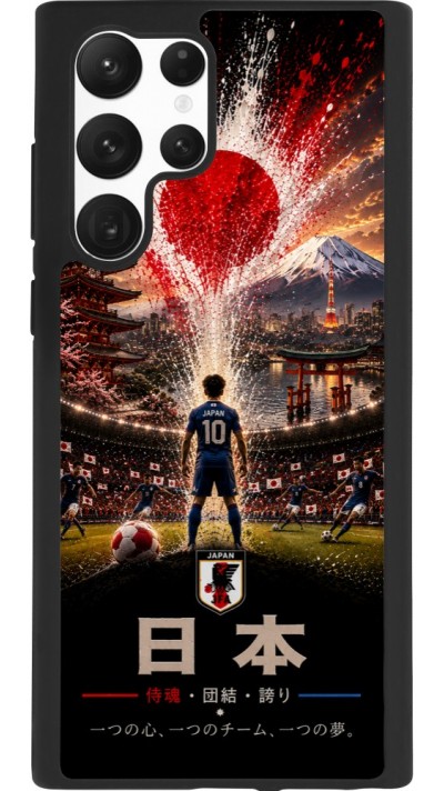 Coque Samsung Galaxy S22 Ultra - Silicone rigide noir Football Japon splash 2026