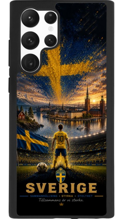 Coque Samsung Galaxy S22 Ultra - Silicone rigide noir Football Suède splash 2026