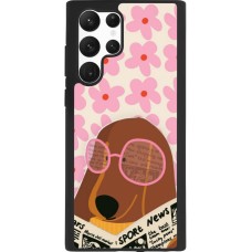 Samsung Galaxy S22 Ultra Case Hülle - Silikon schwarz Dog with newspaper Spring 2026